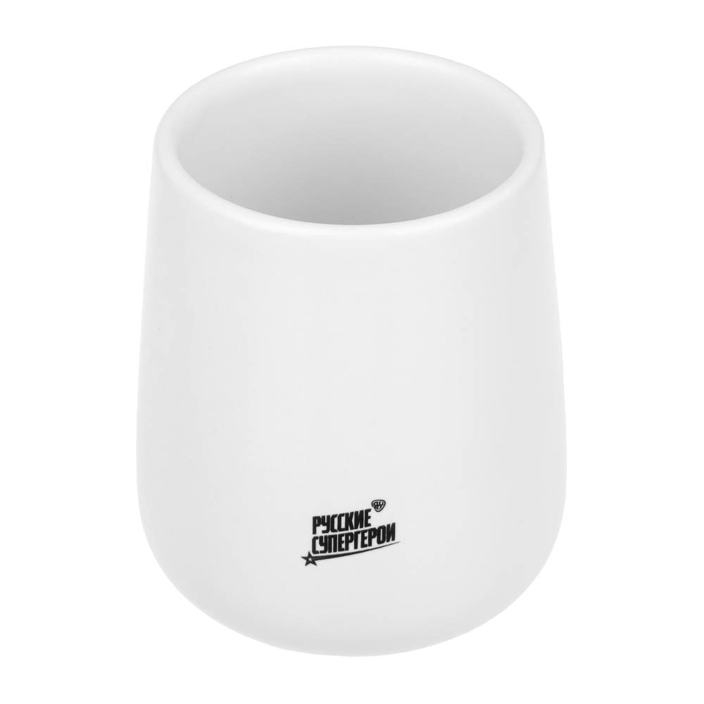 BY Русские Супергерои Стакан для ванной комнаты, 400 мл, керамика, белый - #4