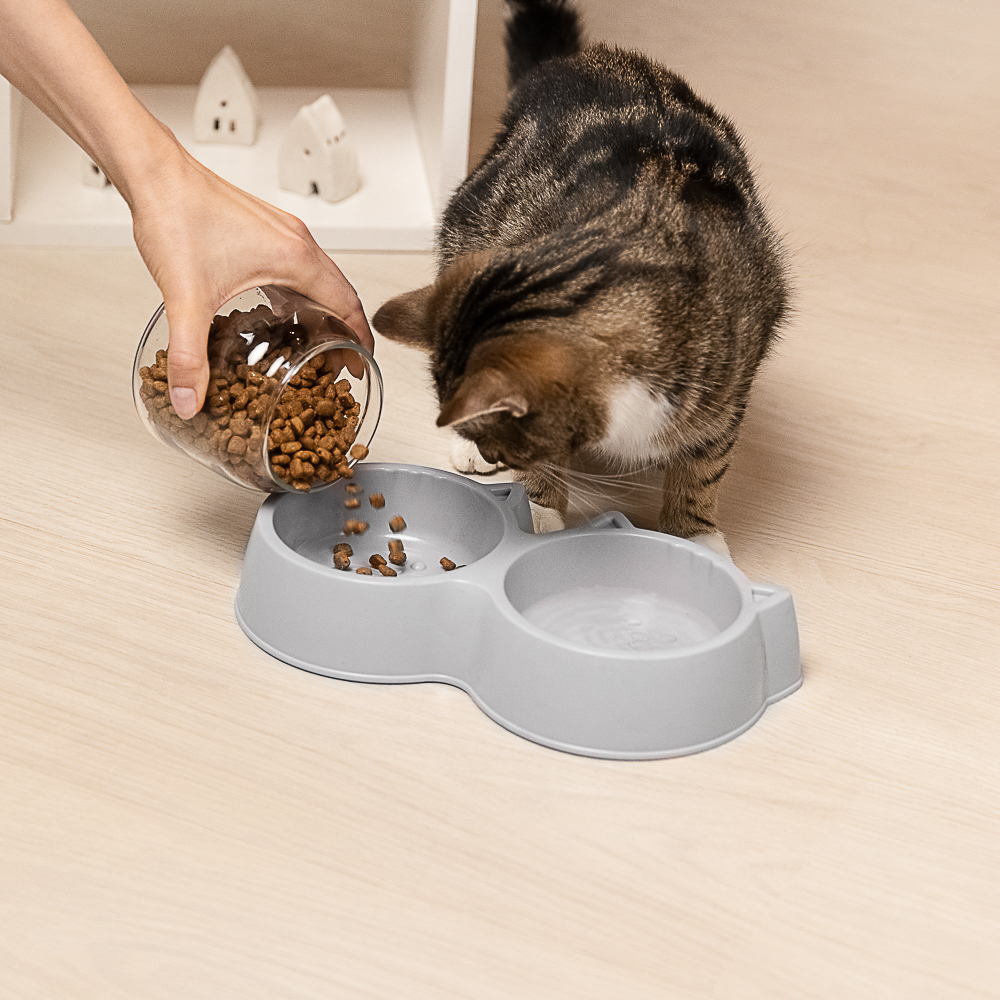 VETTA Миска для домашних животных двойная, пластмасса, 27х14,5х5 см, 400 мл - #11