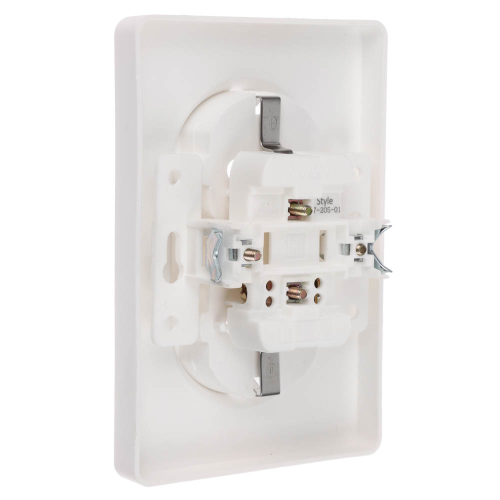 Розетка Intro Style двойная с заземлением 2X2P+E Schuko 16А-250В IP20 СУ белый - #3