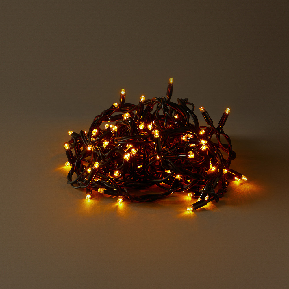 BY Эл.гирлянда бахрома уличная, 3x0.6х0.4м, 100LED, желтый,пост свеч,ПВХ черный,коннект,IP65,220В - #10