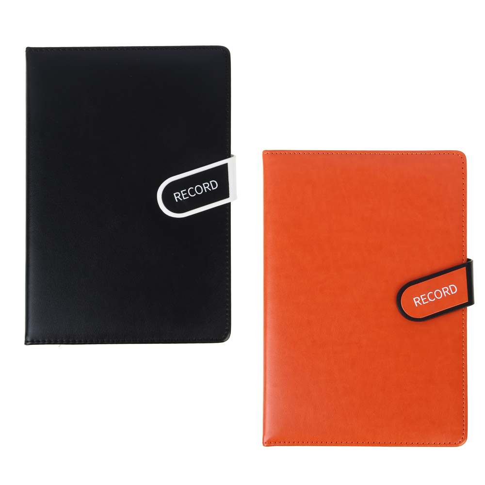 Ежедневник недатир. "РЕКОРД" А5, 320 стр., тв.обл.с поролоном, иск.кожа, магнит.застежка, 2 цвета - #1