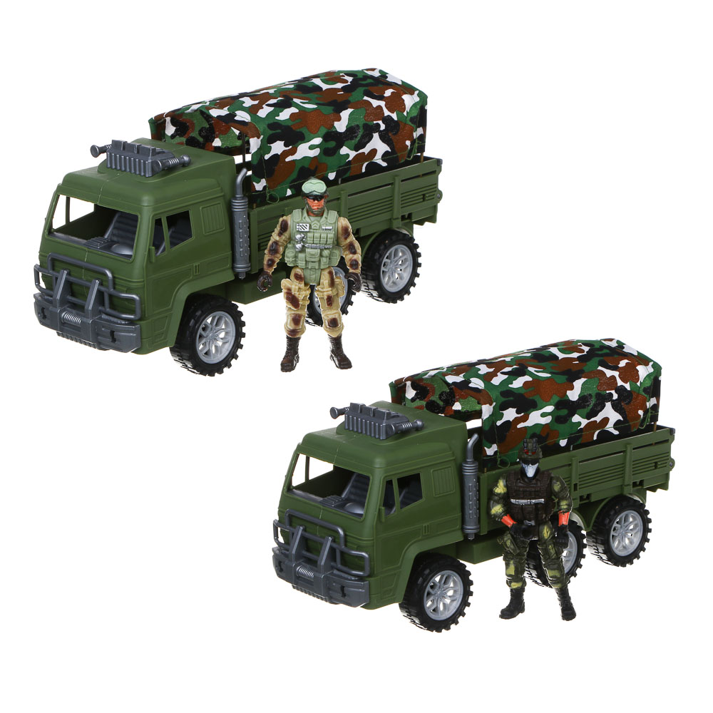 ИГРОЛЕНД Грузовик с солдатиком "Военная операция", инерция, РР, хлопок, 28х11х15 см - #2
