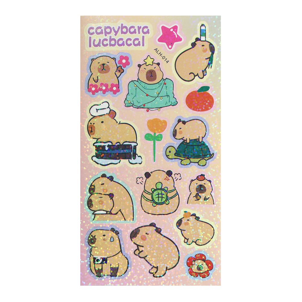 Набор наклеек "Капибара" 10х22,5см, ПВХ, микс 10 дизайнов - #2