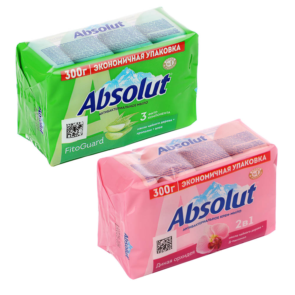 Мыло твердое ABSOLUT 2в1 Дикая орхидея/FitoGuard Алоэ, 4x75г - #1
