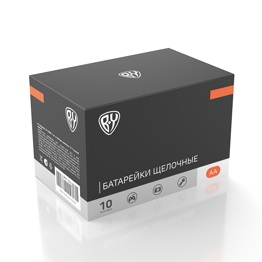 Батарейки AA BY (LR06) 4шт в блистере, щелочные 1.5V, высокой ёмкости - #7