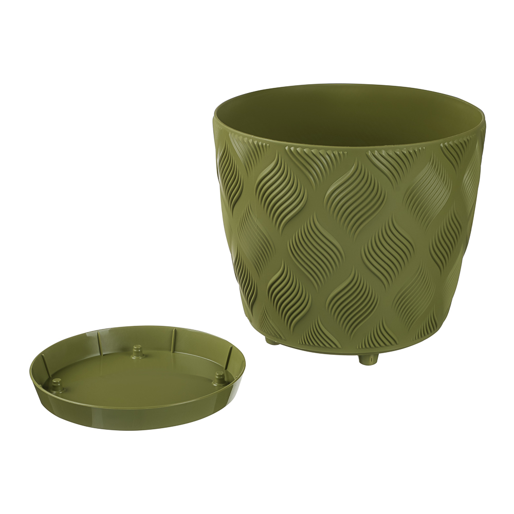 Горшок для цветов с поддоном "Мираж" 3,7л, d19,5см, цв. папоротник - #3