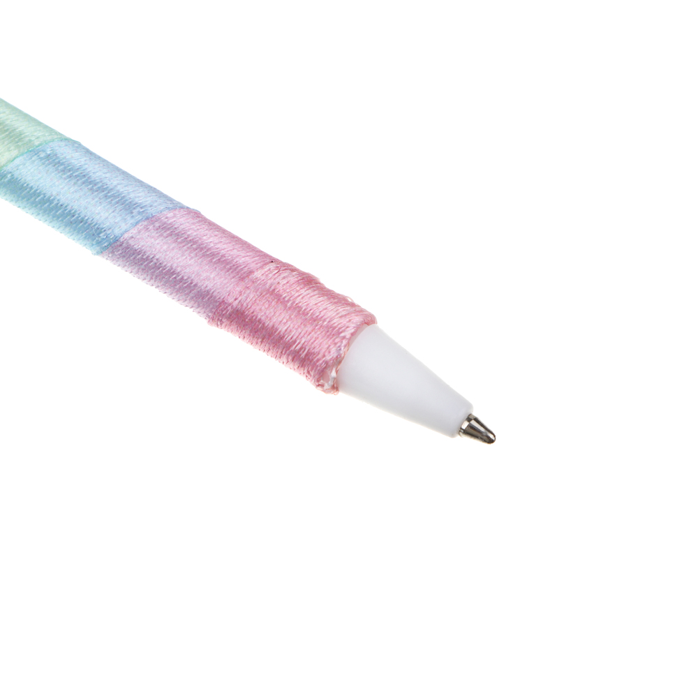 Ручка шариковая синяя, наконечник в форме помпона с глазами, ткань, PP, корпус 18,5 см, 4 дизайна - #5