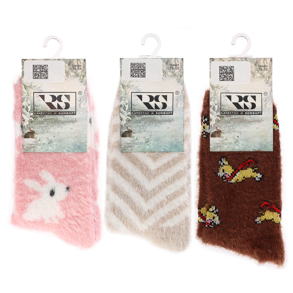 Носки женские классические с имитацией норки, тм RS, 96% п/э, 4% спандекс, р. 36-39, RSQ4 - #6