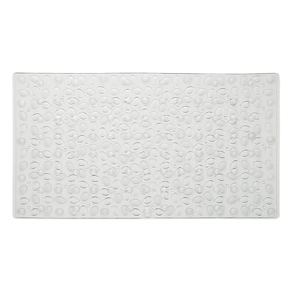 Коврик противоскользящий в ванную Галька, ПВХ, 68смх36см, прозрачный - #1