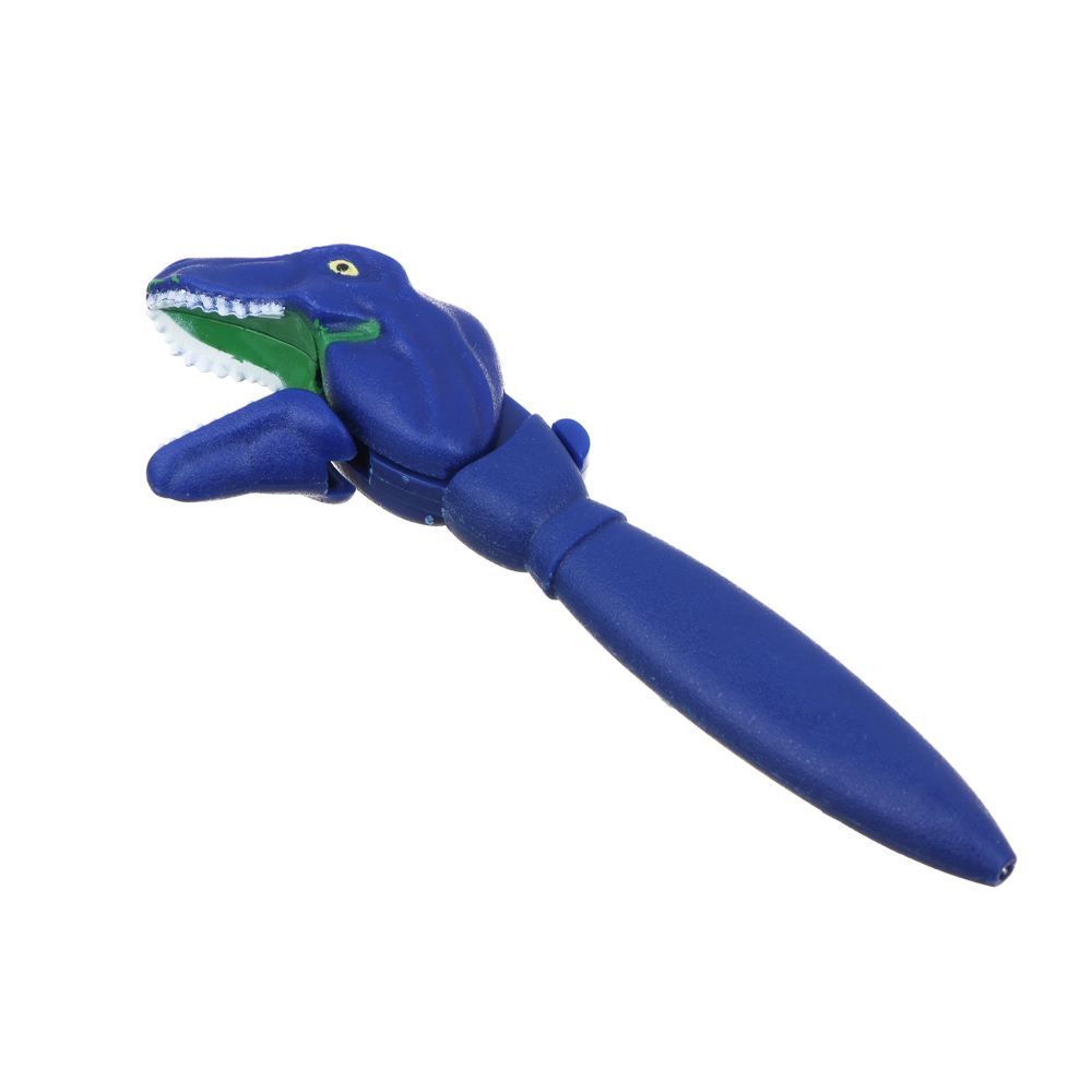Ручка шариковая синяя в форме динозавра, подвижные челюсти и голова, пластик, 16х5,5 см, 4 дизайна - #3