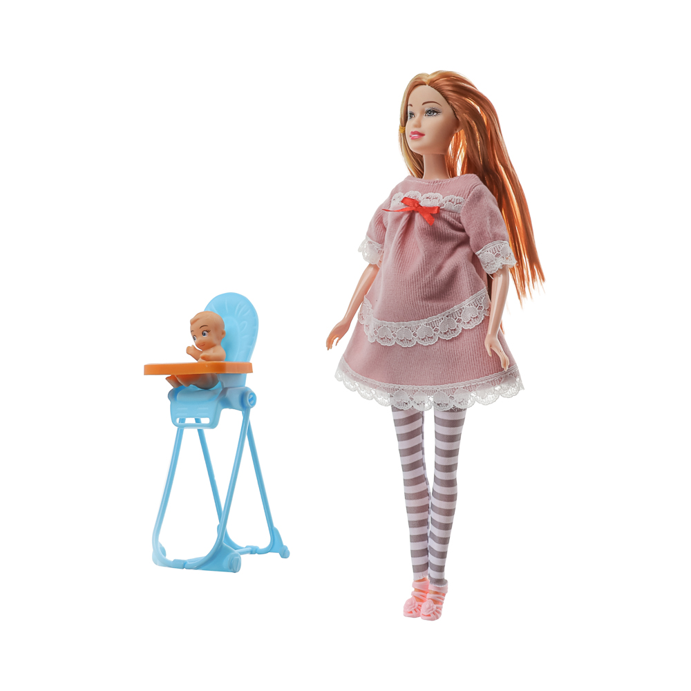 ИГРОЛЕНД Кукла 28 см с животиком и с детьми и акс., PVC, ABS, полиэстер, 21х7,1х33 см, 2 диз - #3