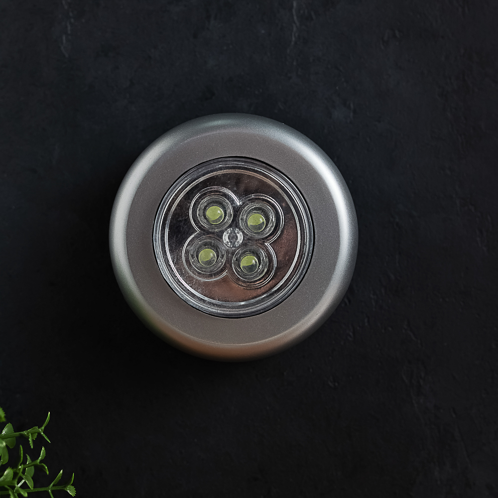 FORZA Светильник точечный нажимной, 6,5см, 3xААА, 4 LED, пластик - #7