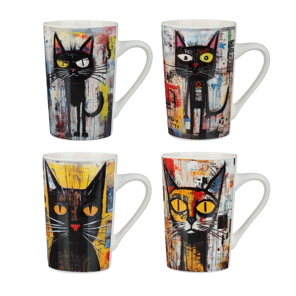Кружка тм MILLIMI Кошачий глаз, 380мл, фарфор, 4 дизайна - #1