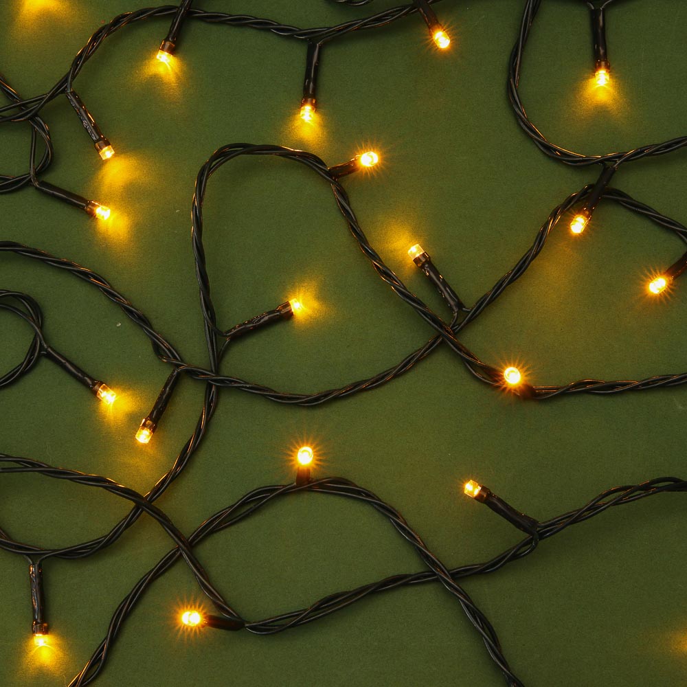 СНОУ БУМ Гирлянда эл. вьюн, 20м, 160LED, шампань, пост.св., ПВХ зел, коннект, 220В - #1