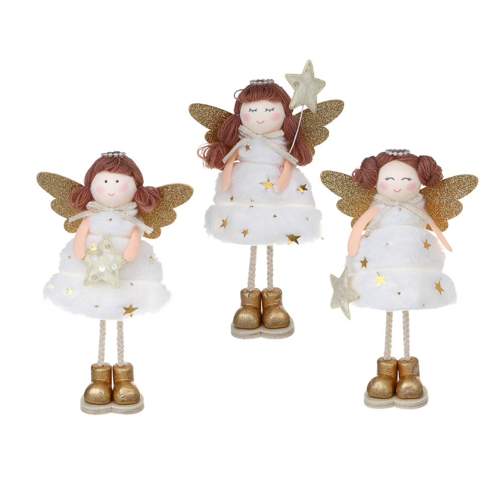 СНОУ БУМ Сувенир Ангел 21 см, полиэстер, белый, 3 вида - #1