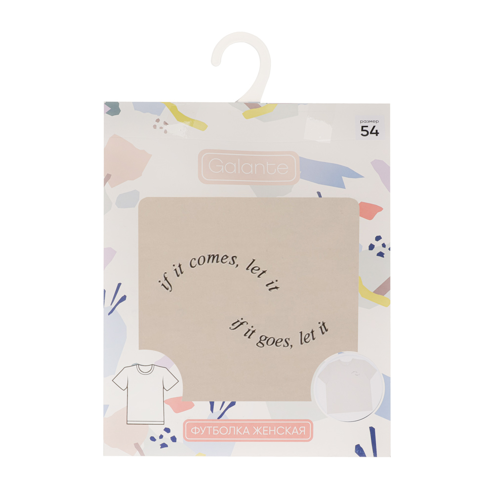 Футболка женская с принтом, р. 48-52, 100% хлопок - #3