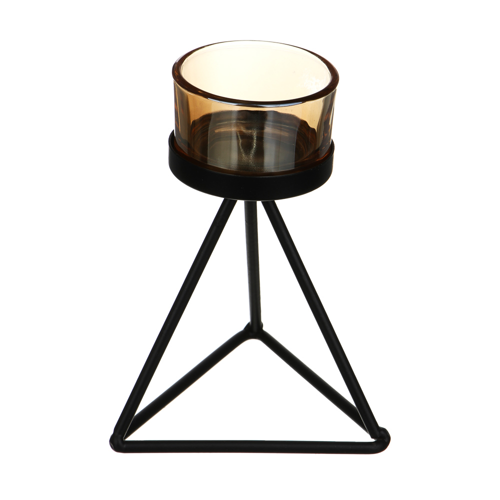 Подсвечник металл со стеклом, 9х9х10 см - #4