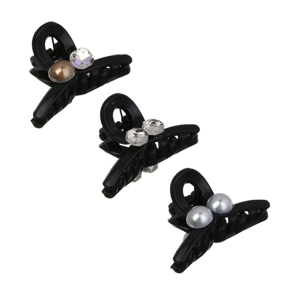 Краб для волос, тм ЮНИLOOK, 4,5см, пластик, 3 дизайна, #12 - #1