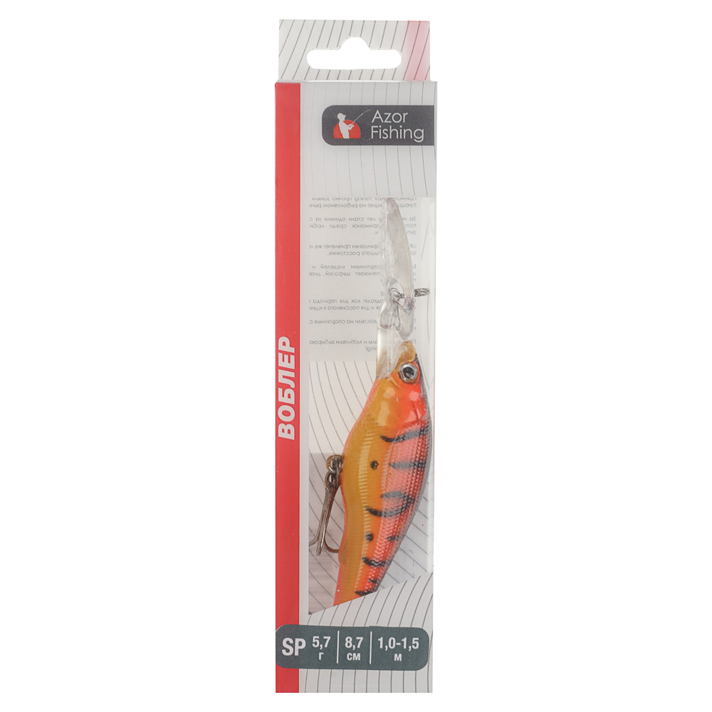 Воблер "Минноу Классик" тм AZOR FISHING, F, 5,7гр, 87мм, 1,0-1,5 м, 5 цветов - #15