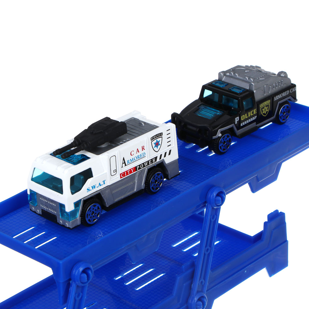 ИГРОЛЕНД Автовоз с треком, 3 машинки, металл, PP, 33,5х13х8,5 см, 3 дизайна - #9