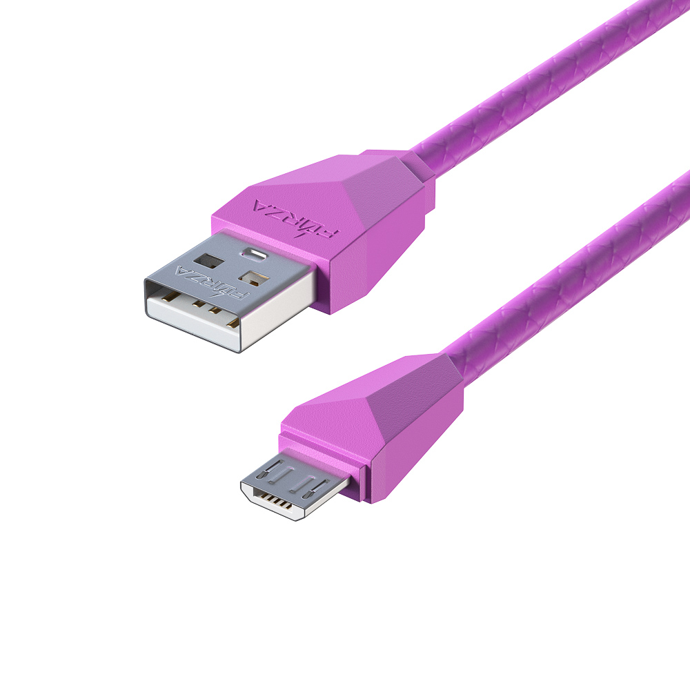 FORZA Кабель для зарядки Комфорт Micro USB, 1м, 1А, прорезиненный, 5 цветов, пакет - #4