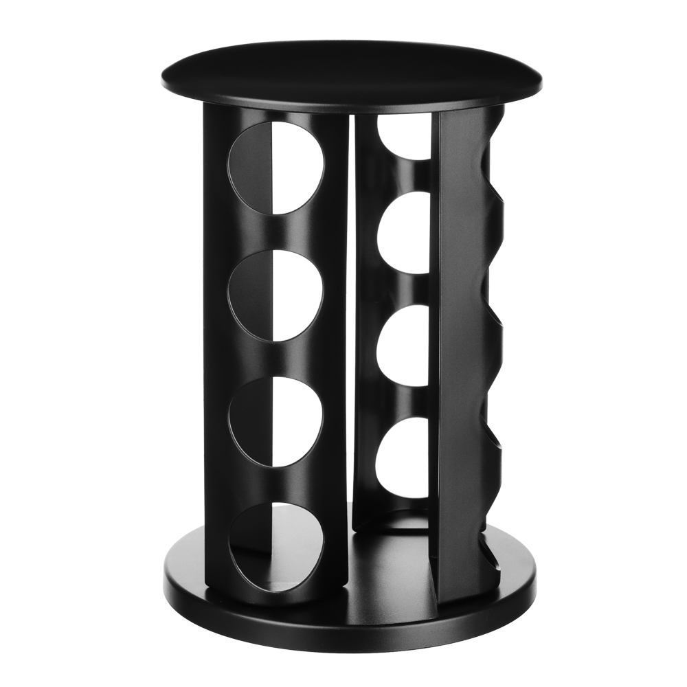 SATOSHI Набор банок для специй 16шт на подставке, 20х20х28см стекло+ABS пластик, черный - #8
