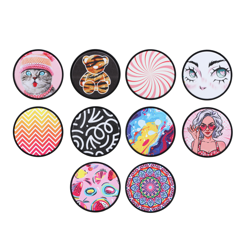 ЮНИLOOK Зеркало карманное, стекло, пластик, d6,8см, 10-12 дизайнов - #1