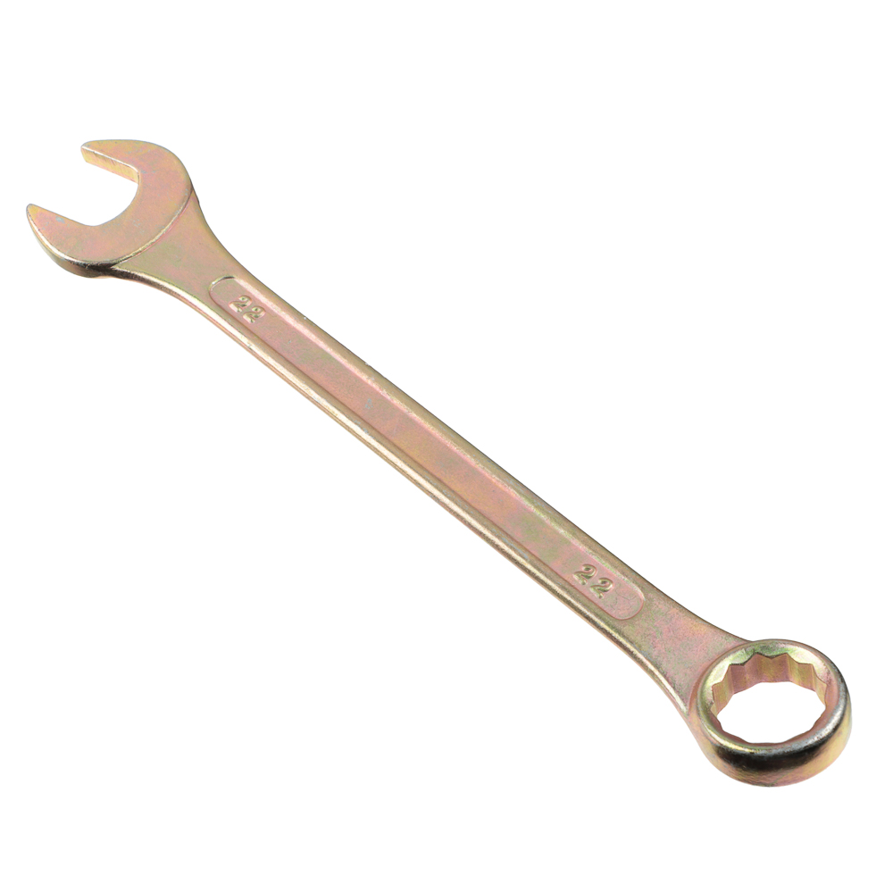 ЕРМАК Ключ рожково-накидной, 22мм, желтый цинк - #1