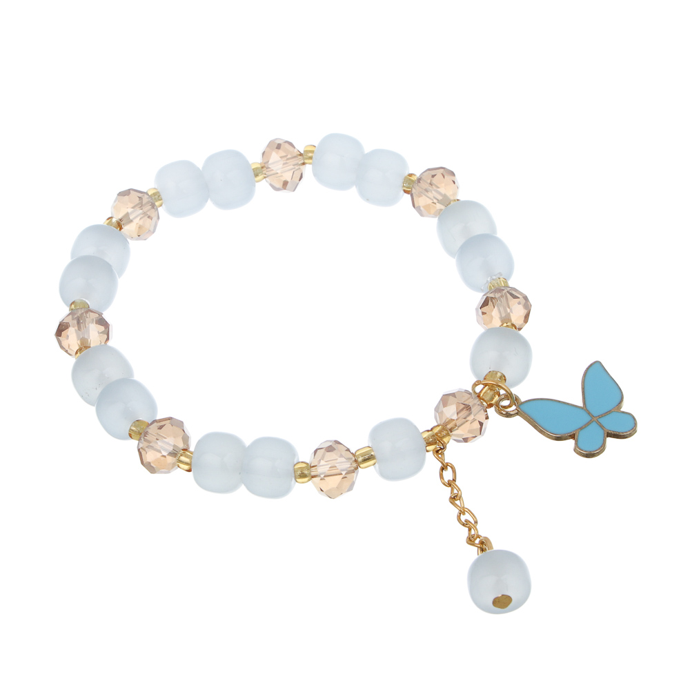 ЮНИLOOK Браслет с декором, d7см, d бусин 0,8мм, 6 цветов, стекло, #2 - #3