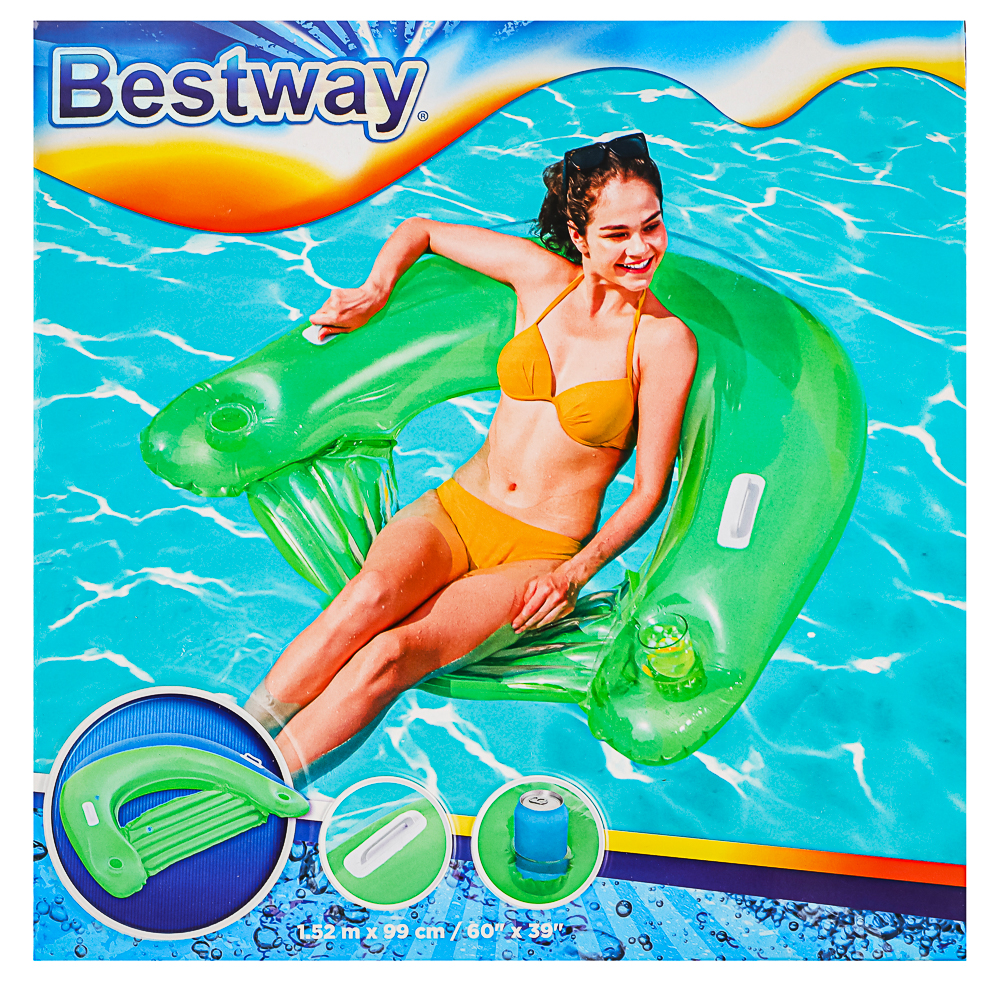 BESTWAY Матрас-лаундж для плавания ЛЕНИВЫЙ ДЕНЬ, 152x99 см, 43118 - #4