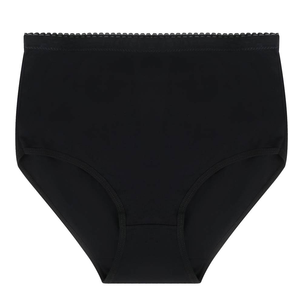 GALANTE Трусы женские макси с высокой талией, р.48, 95%хлопок, 5%спандекс, черный, НБ25-13 - #1