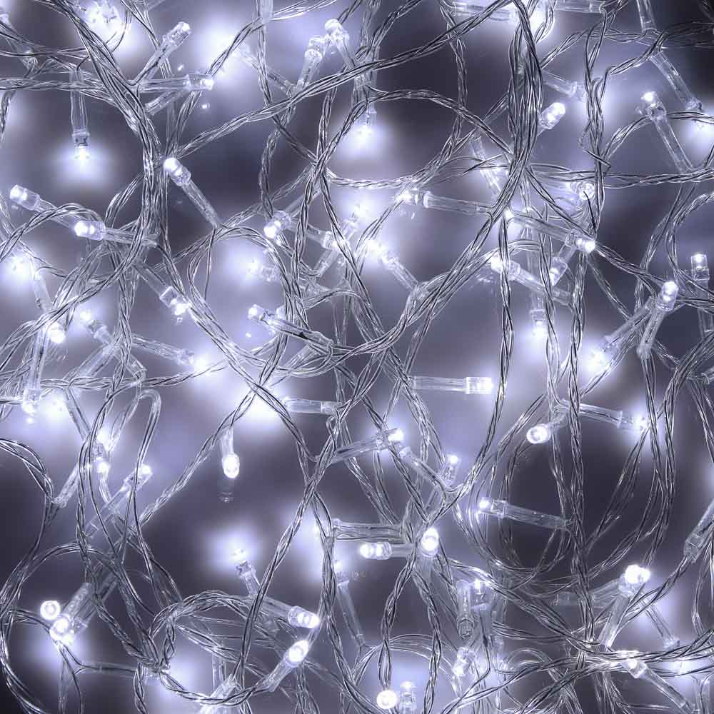 СНОУ БУМ Гирлянда эл. вьюн 14м, 180 LED, белый, пост. свечение, ПВХ прозрачный, 220В - #5