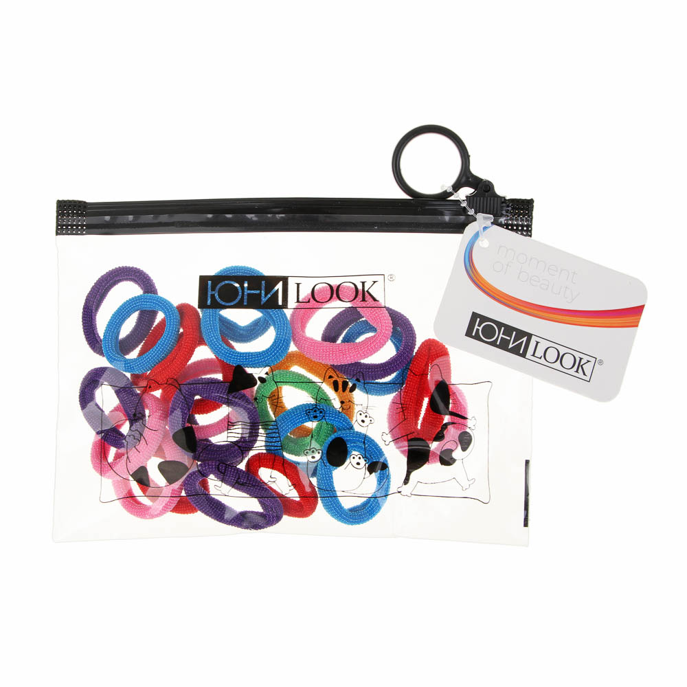 Резинки для волос ЮНИLOOK 24шт, d3см, полиэстер, 6 цветов, ACS-87 - #1