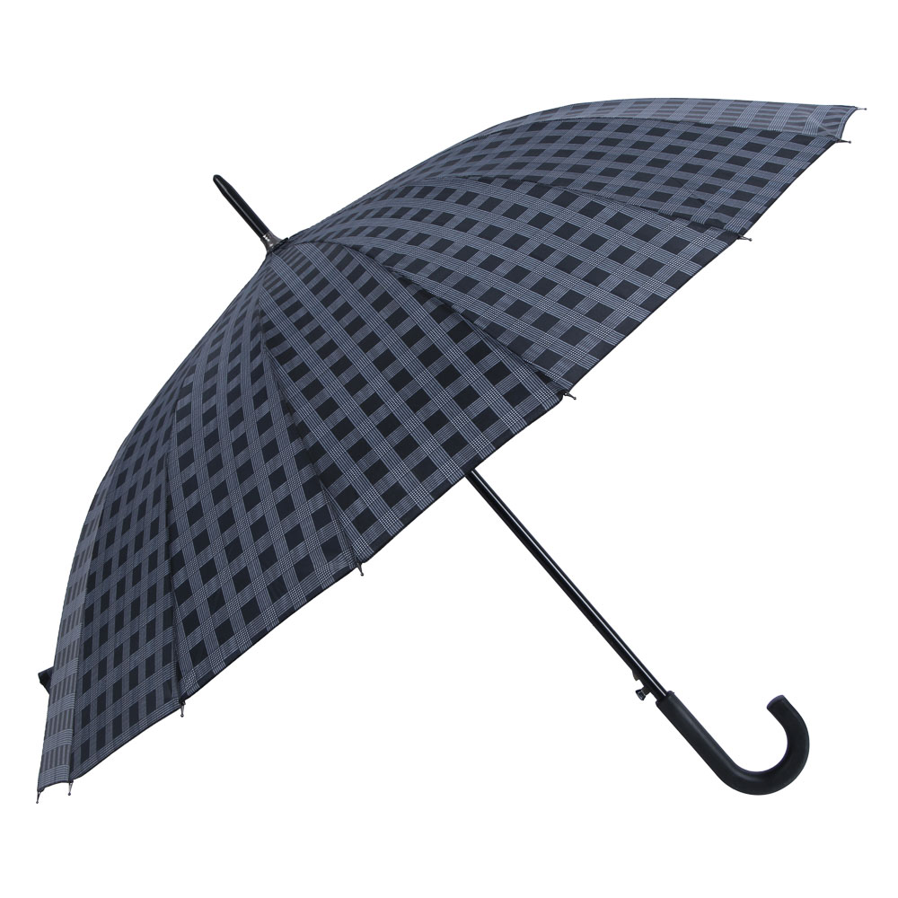 Зонт-трость мужской, металл, пластик, полиэстер, 60см, 16 спиц, 6 дизайнов - #2