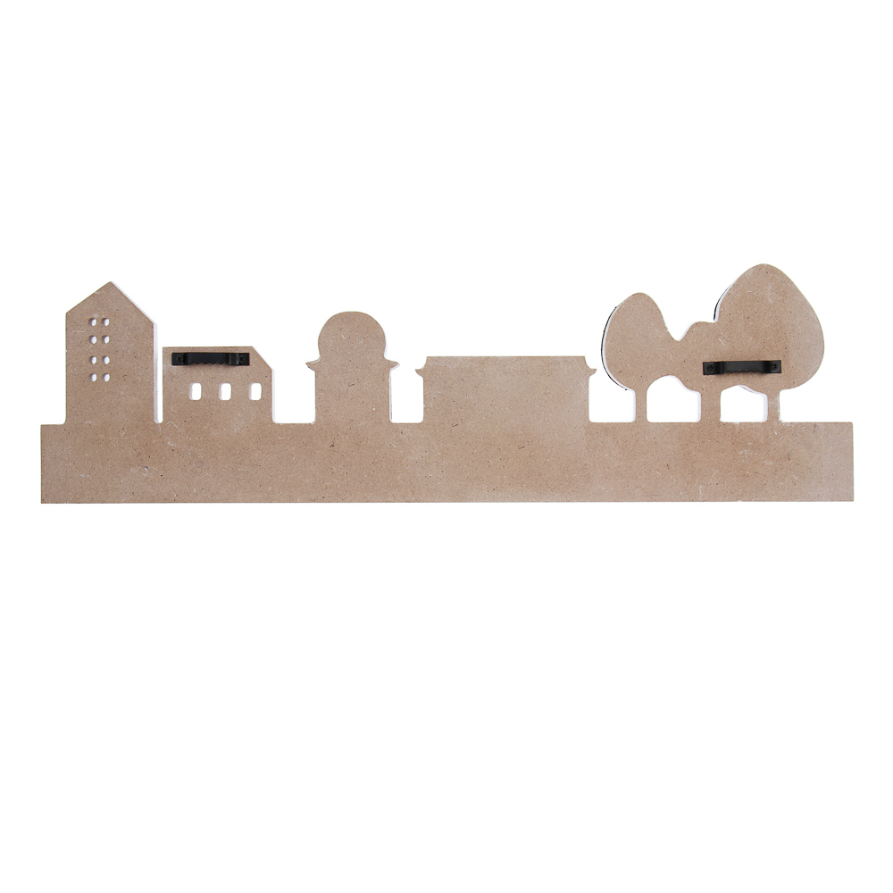 Ключница открытого типа, 3 крючка, 42x12см, МДФ, металл - #4