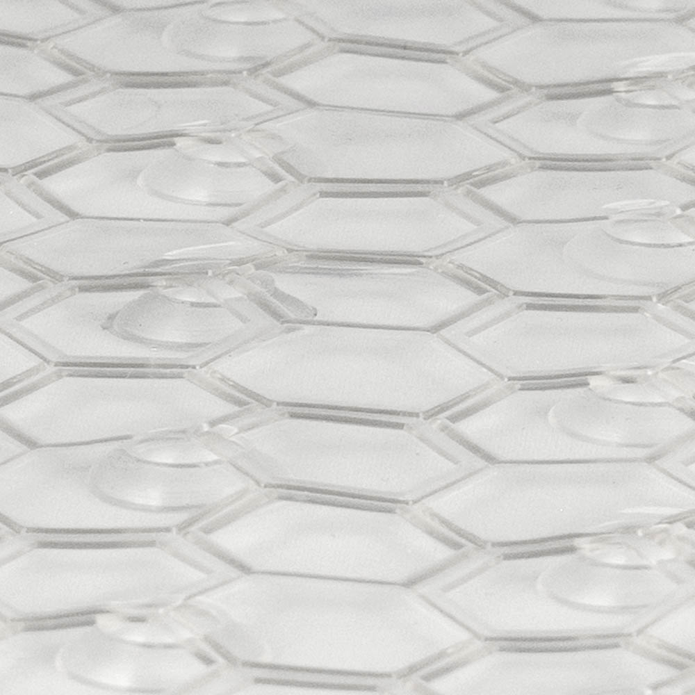 Коврик противоскользящий в ванную "Соты" 67см*37см, прозрачный - #3