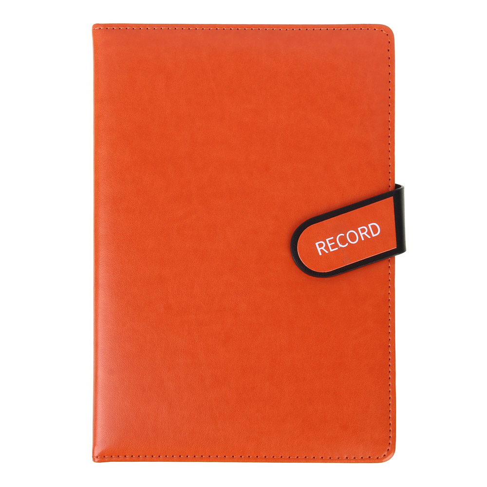 Ежедневник недатир. "РЕКОРД" А5, 320 стр., тв.обл.с поролоном, иск.кожа, магнит.застежка, 2 цвета - #8