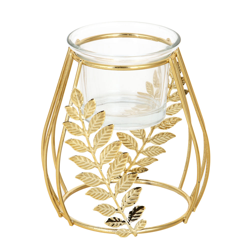 Подсвечник металлический со стеклянным стаканом для одной свечи, 7,5х7,5х9,5 см - #1