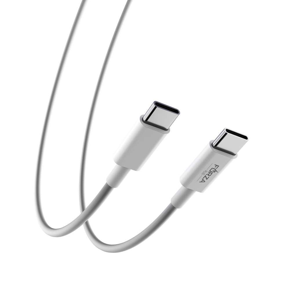 FORZA Кабель для зарядки микс Type-C - Type-C / iP, 1м, Быстрая зарядка QC3.0, белый - #9