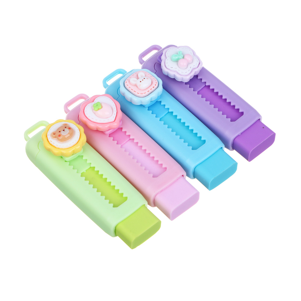 Ластик выдвижной с фигуркой, 8,5х2,5х2,8см, ТПР, пластик, 4 дизайна - #1