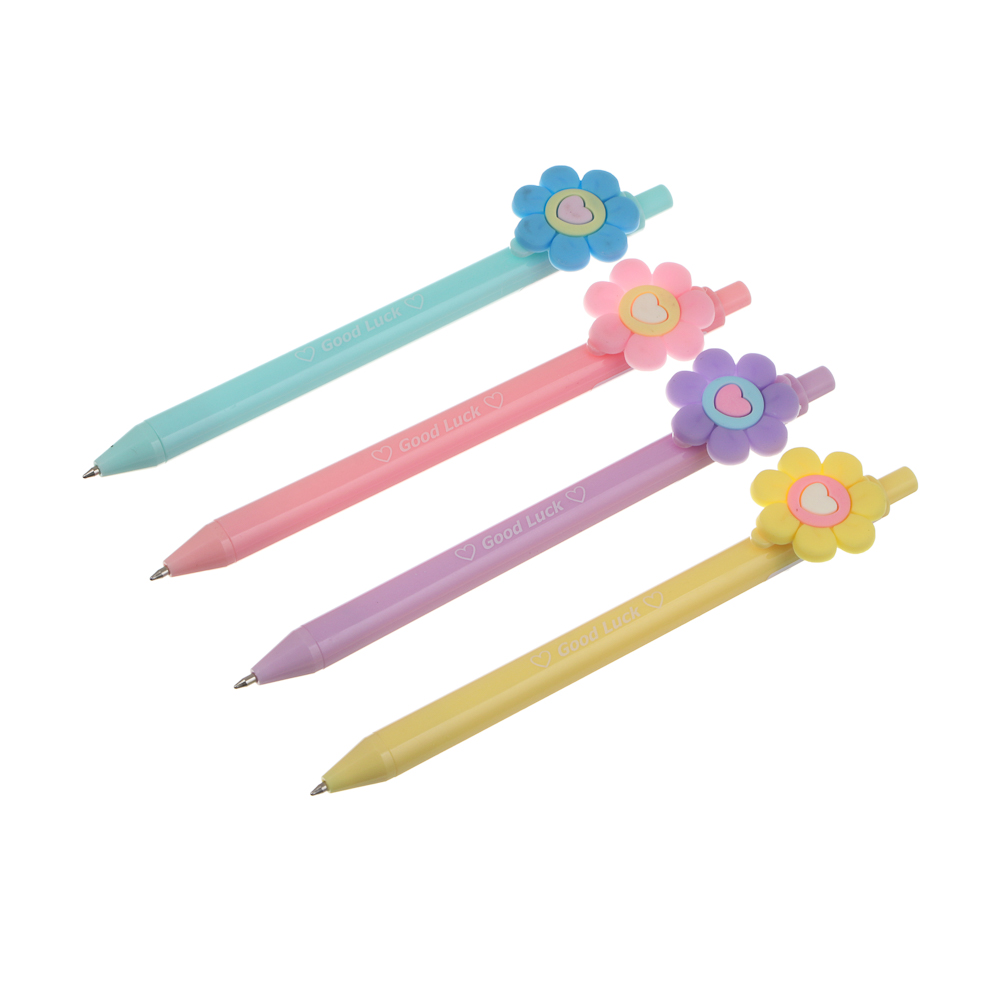 Ручка шариковая автоматическая синяя 0,7мм, "Цветочное настроение", 4 вида - #1