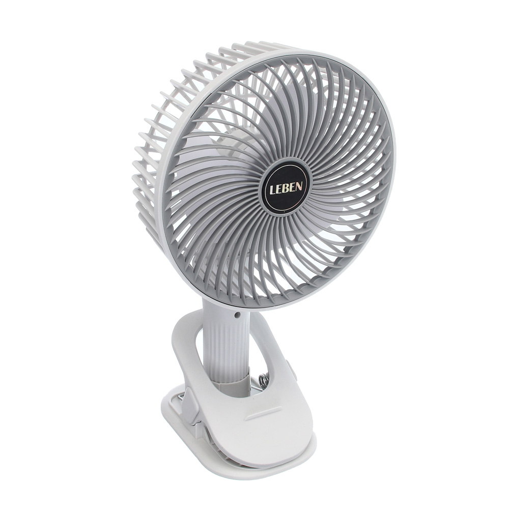 Вентилятор настольный тм LEBEN 3.7в/300мАч, диаметр лопастей 16см, USB-кабель, белый - #1