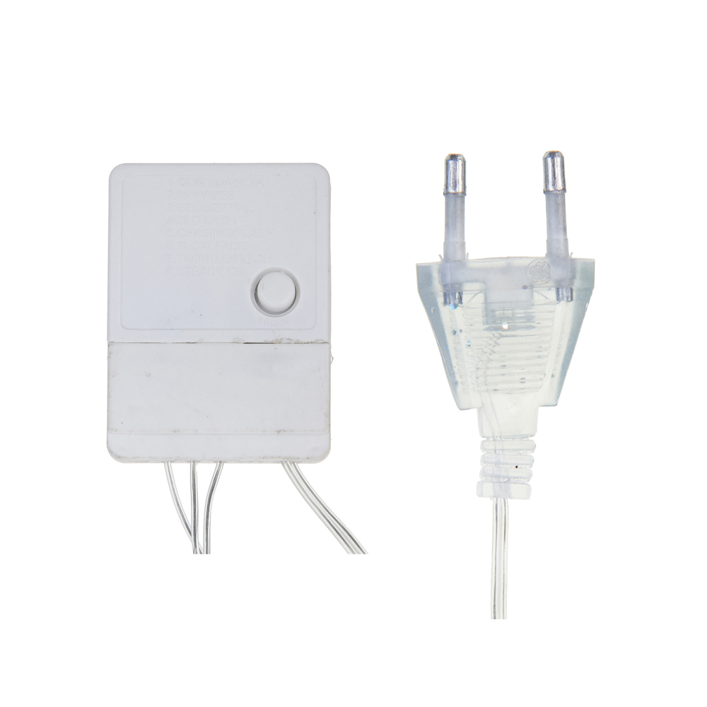 СНОУ БУМ Гирлянда эл. вьюн 10м, 80LED, цветной диод/розовый, 8 реж., ПВХ прозрач., 220В - #4