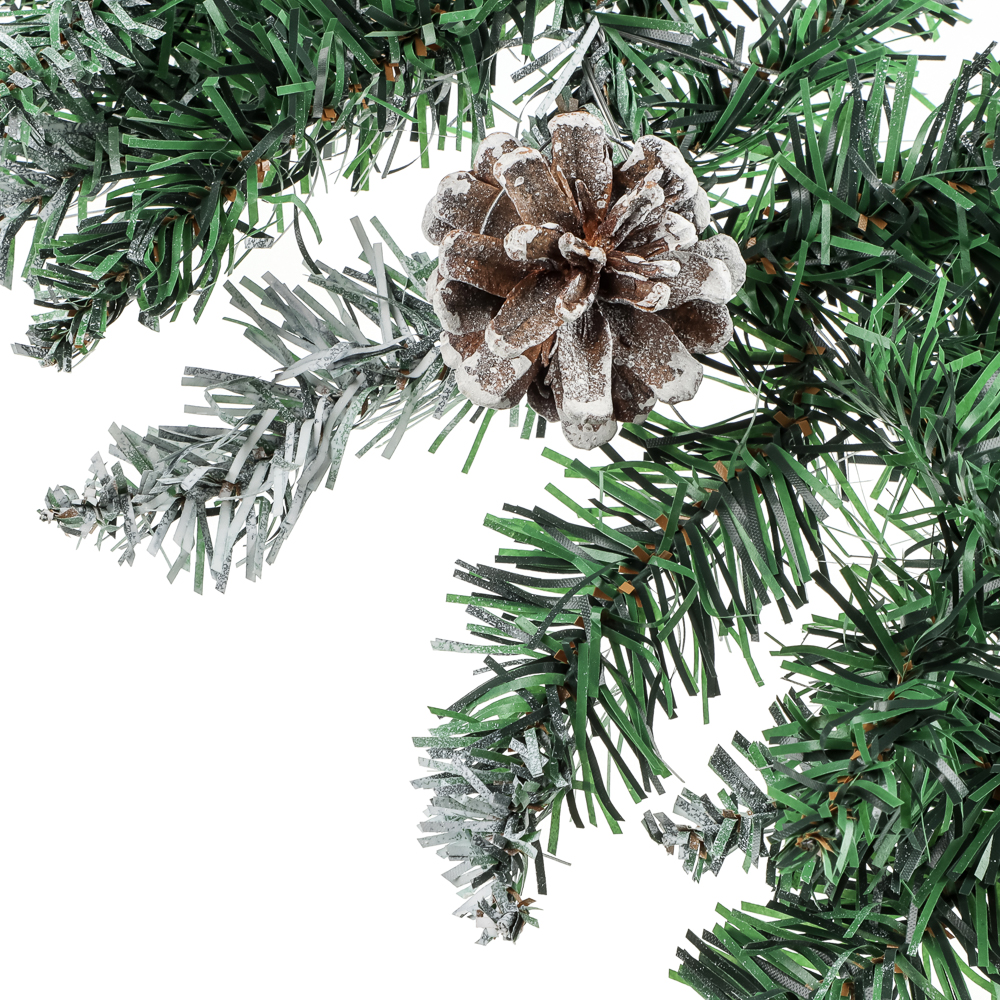 СНОУ БУМ Еловая гирлянда заснеженная с шишками 270x25 см, ПВХ, 26-81 - #2