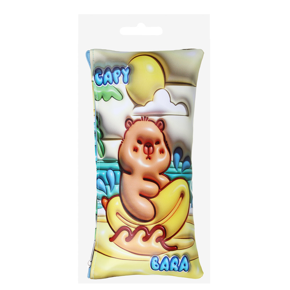 Пенал прямоугольный на молнии, 21х11см, 1 отделение, искусственная кожа из ПВХ, Капибара, 4 дизайна - #5