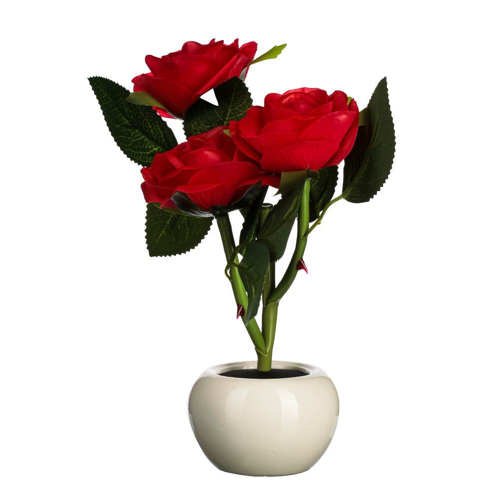 LADECOR Светильник Цветок в виде роз, в горшке, 27х12х13см 1хCR2032, 2 цвета - #5