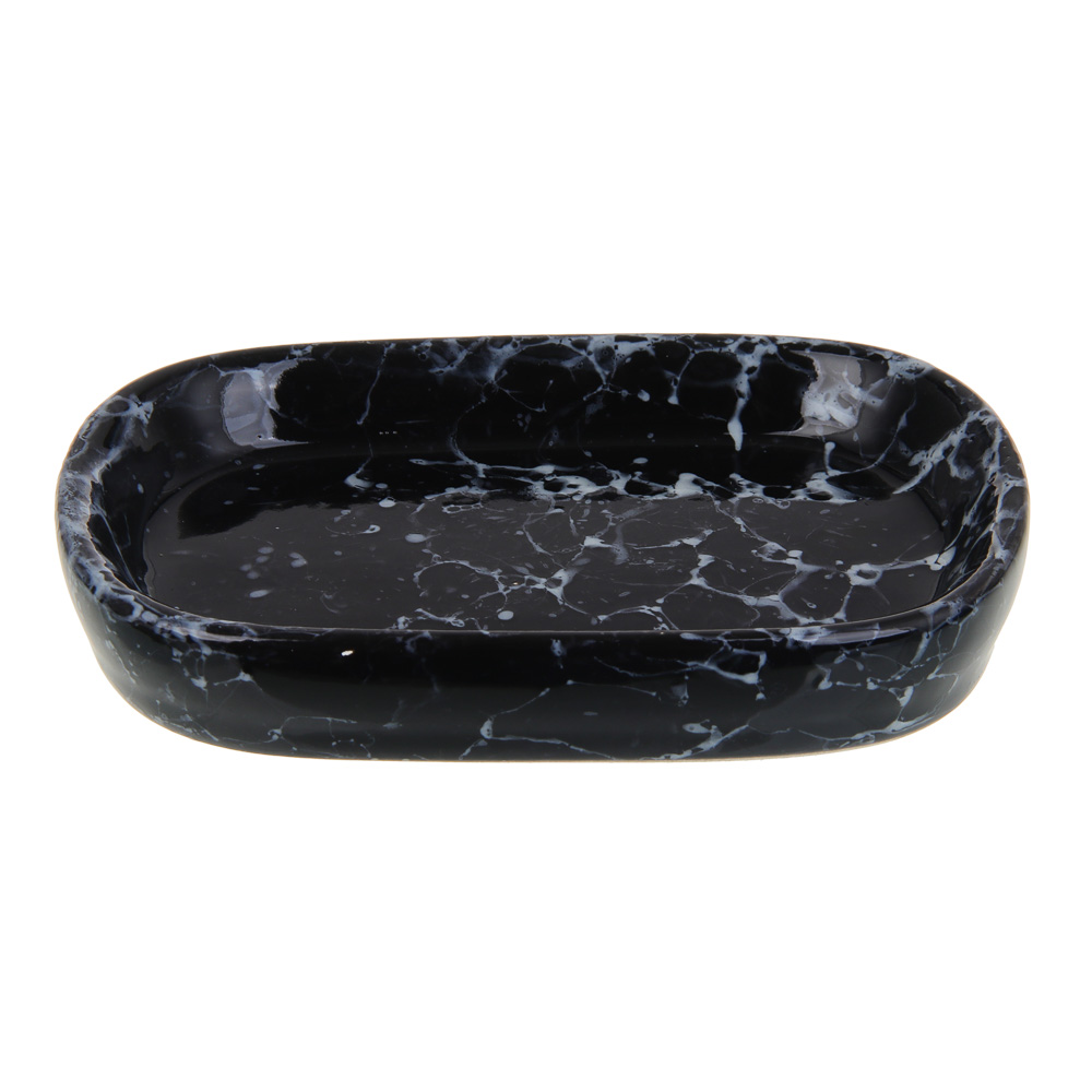 VETTA Мыльница, 13,5x9x2,5 см, керамика, "Космос", мрамор чёрный - #2