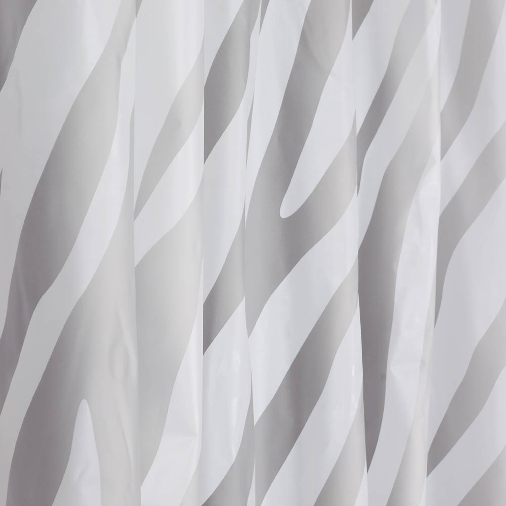 Штора для ванной 180x180см ZEBRA белый, ПЕВА, SWC-50-22 - #2