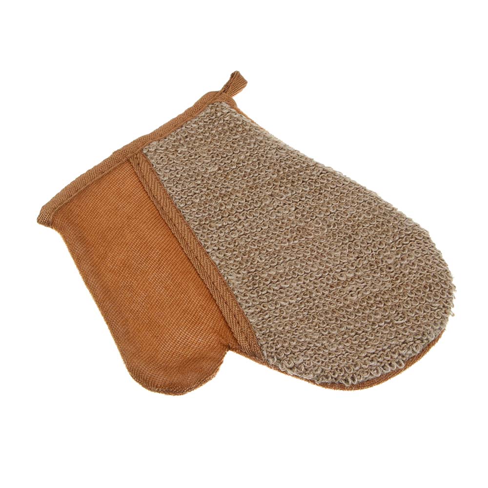 ЮL Мочалка варежка банная, сизаль, полиэстер, поролон, 21,5х18см, 3 цвета, МЭ24-02 - #2