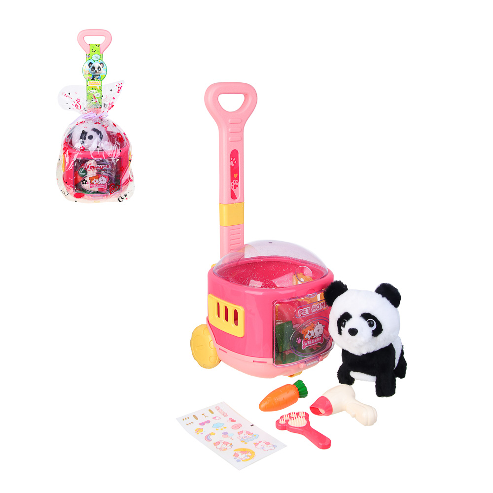 ИГРОЛЕНД Питомец интерактивный "Панда в перевозке", 2хАА, ABS, полиэстер, 20,5х23х48,5 см - #1